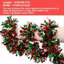 50 Feet Christmas Tinsel Garland for Christmas Tree Decorations, Red Green Metallic Twist Shiny Hanging Xmas Garlands for Stairs Mantle Fireplace Home Indoor Outdoor Holiday Party Suppliers Decor