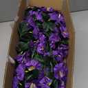 Sggvecsy Artificial Fake Hanging Flowers Plants for Outdoor Outside Spring Summer Decoration 4PCS Faux Silk UV Resistant Realistic Morning Glory Trailing Vines for Home Porch Patio Balcony(Purple)