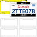 6 PCS Sublimation License Plate Frame Blanks, DIY White Metal Aluminum Tag, Custom Picture Design for tag Frame (12.2x6.3x0.04in)