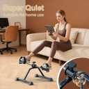 Under Desk Elliptical & Mini Exercise Bike Seated Leg Exerciser & Pedal Machine for Seniors Arm & Leg Workout, with Non-Slip Covers & Multiple Adjustable Resistance/Speeds