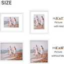 upsimples 8x10 Picture Frame Set of 5, Display Pictures 5x7 with Mat or 8 x 10 Without, Wall Gallery Photo Frames, White