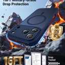 2 x Magnetic for iPhone 17 Pro Max Case, Full Camera Protection, Compatible with MagSafe, Military-Grade Shockproof, Anti-Slip, Matte Slim Cover for i Phone 17 Pro Max Phone Case 6.9", Blue