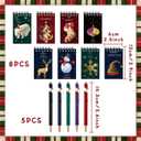 LaVenty 13pcs Christmas Mini Notepads Christmas Ballpoint Pen Holiday Stocking Stuffers Classroom Rewards Office Supplies Xmas Holiday Party Gifts Xmas Goodie Bags Filler