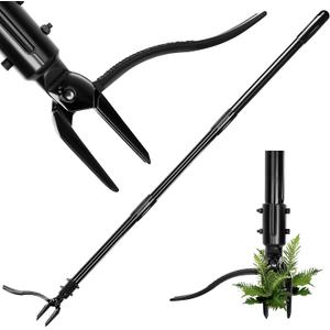 Weed Puller Tool, 50 Inch Stand Up Heavy Duty Weed Puller Tool, Gardening Hand Weeding Tool, 4 Claw Steel Head with Long Metal Handle Weed Remove Tool for Yard and Garden