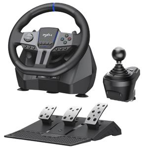 PXN V9 Gen 2 Racing Wheel with Hall Effect Pedals and Shifter, Gaming Steering Wheel for PC, Xbox Series X|S, Xbox One, PS4, Magnetic Sensor, 270/900 Quick Switch, App Tuning