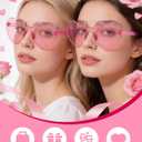80 Pairs Heart Shaped Sunglasses Bulk, Transparent Heart Glasses for Women Party Favor (Pink)
