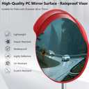24 Inch Traffic Safety Mirror,Unbreakable PC Convex Mirrors,Garage Parking Mirrors Blind Spot Mirror with 170 Wide Angle View Sunshade for Street Garage