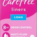 Carefree Panty Liners for Women, Long, Unwrapped, Unscented, 92ct | Pantiliners, Carefree Liners, Daily Liners for Women, Light Periods and Leaks, 8-Hour Odor Control | 92ct (Packaging May Vary)