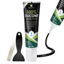 RTV Silicone Sealant - 100% Silicone, Waterproof, Strong Adhesion, Flexible & Durable, Heat & Cold Resistant, Ideal for Car, Kitchen, Bathroom, Window & Door Sealing(Black,150g)