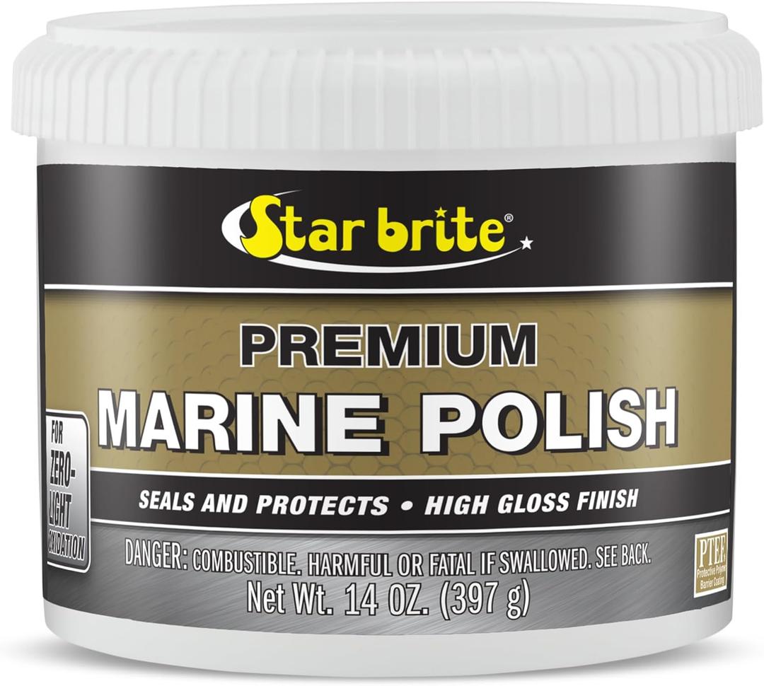 STAR BRITE Premium Marine Polish - Maximum UV Protection & High Gloss Finish - UV Inhibitors Stop Fading, Chalking & Oxidation While Repelling Water, Stains & Marine Deposits