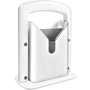 Bagel Slicer,Perfect for Bagels, Safe Grip, Guillotine Cutter, Safety Shield, Stainless Steel (White)