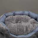 Bedsure Dog Beds for Small Dogs - Round Cat Beds for Indoor Cats, Washable Pet Bed for Puppy and Kitten with Slip-Resistant Bottom, 25 Inches, Frost Blue