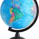 Juvale Rotating World Globe with Stand for Kids Learning, 8-inch Spinning Earth Globe for Classroom Geography Education