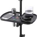 Plastic Microphone Stand Tray Stage Concert Performance Vocal Guitar Accessory with Drink Holder and Microphone Holder (Deluxe) (Traditional)
