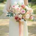 MISSPIN Artificial Flowers DIY Box Set Fake Roses Bouquet Bridal Wedding Flowers Colorful Centerpiece Table Decorations Boho Faux Floral with Stems Arrangements for Cake Home Party Indoor Outdoor