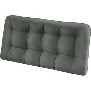 Tufted Bench Cushions for Outdoor Furniture, 48" x 18" Porch Swing Cushions Filled with Foam, Overstuffed Patio Cushions for Bench Loveseat with 2-3 Seats,Thick and Water Resistant, Gray