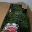 7ft Pre-lit Hinged Artificial Christmas Tree w/Pine Cones & Red Berries