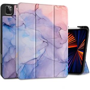 for M3/M2 iPad Air 11 inch 2025 2024 Case/iPad Air 5th & 4th Gen 2022 2020 Cover, Shockproof Tablet Case with Trifold Stand & Pencil Holder & Auto Sleep/Wake, Abstract Marble