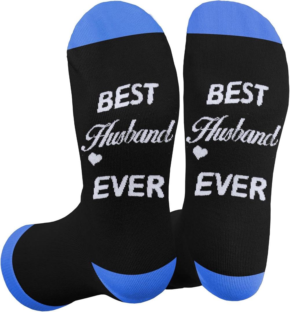 7 x Valentines Day Gifts for Him Husband Christmas Fathers Day Wedding Anniversary Birthday Stocking Stuffers Long Distance Relationship Romantic Unique Best Husband Ever Gifts Cozy Socks