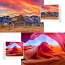 Jigsaw Puzzles for Adults, 2 Pack 1000 Pieces, Nature Landscape Mountain Scene National Park Challenging Puzzle Perfect for Family Activity Game Nights Gifts(Barn in Wyoming & Colorful Rock)