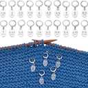 BENECREAT 20Pcs Oval Number Stitch Markers, Clear Acrylic Crochet Stitch Marker Charms with 304 Stainless Steel Clasps for Knitting Weaving Sewing Accessories Quilting