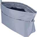 Time Wing Handbag Tote Purse Organizer Insert Bag Liner Shaper Divider Zipper 11 Pockets Compartments Large Grey