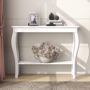 ChooChoo Narrow Console Table, Chic Accent Sofa Table, Entryway Table, White (11.8"D x 39.3"W x 31.4"H)