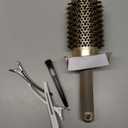 AIMIKE Round Hair Brush, Nano Thermal Ceramic & Ionic Tech, 2.1 Inch Barrel with Boar Bristles for Enhanced Texture, Golden, Hair Drying, Styling, Curling and Shine + 4 Free Clips