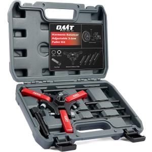 Orion Motor Tech Harmonic Balancer Puller Kit, Adjustable 3-Jaw Puller Set for Removing Harmonic Dampers & Balancers, 3-Jaw Pulley Puller Set Compatible with Chevy GM Chrysler Cadillac Ford More, Red