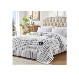 Westinghouse Electric Blanket Full Size, Super Cozy Luxury Faux Fur & Sherpa Heated Blanket with 10 Heating Levels & 1-12 Hours Auto Off, Fast Heating Blanket, Machine Washable, 80x 84 Inch Blue Gray