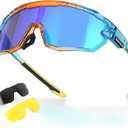 Polarized Glasses Kids Youth Baseball Sunglasses Adult Men Women Cycling Goggles with 3 lenses,Fishing,Ski Golf(Transparent Gray, Adult)