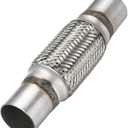 Exhaust Flex Pipe, 2''x 6''Stainless Steel Heavy Duty Exhaust Flex Pipe, Double Braid Exhaust Flex Tube, Overall Length 10''