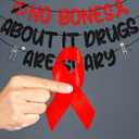 Red Ribbon Week Decorations, Drug Free Decor, Halloween Red Ribbon Week Party Decorations, Red  Black Glitter