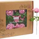 Bright Creations 136-Piece Artificial Flowers Crafting Kit with 60 3-Inch Foam Roses, 60 Stems, and 16 Plastic Leaf Bundles for Table Centerpieces, Faux Floral Arrangements, and Fake Bouquets (Pink)