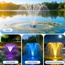 Antfraer Floating Fountain with LED Lights, RGB Pond Fountain with 1600GPH Pond Pump & 50FT Cord, 3 Water Spray Styles Aerator Pump Kit with Remote Control for Ponds, Lakes, Water Garden