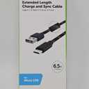 CellCandy Extended Length Charge & Sync Cable Micro USB 6.5 Feet