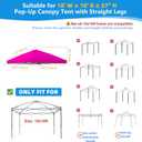 10x10 Canopy Replacement Top Cover with Air Vent, 210D Silver Coated Waterproof Polyester, Pop Up Tent Cover for Straight Leg Canopy Frame, Canopy Top Only