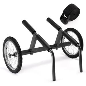 Kayak Beach Cart, SUP Cart,Width Adjustable Universal Canoe Dolly Heavy Duty Kayak Trolley with 16" Wheels, Sturdy 300 LBS Weight Capacity
