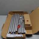 USFOOK 2 Pack Silver Curtain Rods for Windows 48 to 84 Inch, 7/ 8 inch Telescoping Splicing Drapery Rods, Decoration for Home with Decorative Translucent Finials