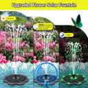 SZMP Flower Shape 3.5W Solar Powered Water Fountain with 2000mAh Battery & Colorful RGB Light Show, Anti-Drift Fixer & 7 Nozzles, Solar Fountain for Bird Bath, Garden Decor
