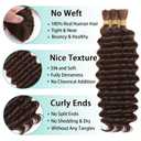 Human Braiding Hair for Boho Braids Human Hair 110g 18 Inch Curly Boho Hair for Braiding Knotless 12A Deep Wave Bohemian 3 Bundles/Pack Chocolate Brown