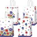 24Pcs American 4th of July Party Gift Bags 250th Patriotic Poppy Flower Party Decorations Red White Blue Independence Day Candy Treat Goodie Bags for Veterans Memorial Day Birthday Parties Supplies