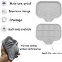 ZMD Silicone Bathroom Soap Dishes,Kitchen Sink Soap Sponge Tray Self Draining Silicone Soap Holder for Bathroom,with Drain Spout-Bathroom and Kitchen Sink Organizer,for Dish Soap Bottle,Soap Dispenser