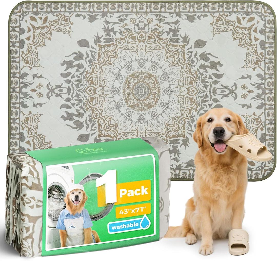 FXW Washable Pee Pads for Dogs, Puppy Pads with Super Absorbent, Specifically Designed for FXW Rollick/Homeplus 32 inch 6 Panels Dog Pen, 72"  43" Rectangle, Boho, 1 Pack