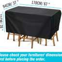 Velway Patio Furniture Cover Outdoor, Waterproof Rectangular Patio Table Chair Sofa Set Cover, 67Lx37Wx28H, All Weather Oxford Tear-Resistant Material with Zipper Carrying Bag Windproof Buckles