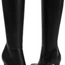 Modatope Knee High Boots Women Pointed Toe Stiletto Heel Fall Tall Boots Elastic Leather Long Boots Side Zipper (Black). 8.5 Size