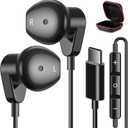 APETOO USB C Headphone for iPad iPhone 17 16 Pro Max 15 Plus, Samsung S25/S24/S23/S22/S21, HiFi Stereo Type C Earphones USB-C Wired Earbuds with Microphone Volume Control for Pixel/OnePlus/Android