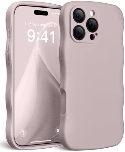 SuydanBox Magnetic for iPhone 16 Pro Max Case, [Full Camera Protection][Compatible with MagSafe] Cute Wave Frame Silicone Shockproof Protective Phone Case for iPhone 16 Pro Max 6.9", Hazel