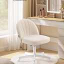 SONGMICS Office Chair, Swivel Makeup Vanity Desk Chair, Vanity Chair+PU
