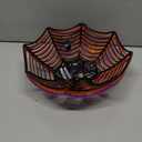 Triumpeek Halloween Party Supplies - Set of 3 Plastic Trick or Treat Bowls with Spider Web Design for Day of The Dead in Orange, Purple and Black